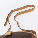 CELINE Macadam Canvas Shoulder Bag PVC Leather Brown Gold Auth SW1794-8