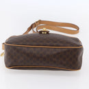 CELINE Macadam Canvas Shoulder Bag PVC Leather Brown Gold Auth SW1794-5