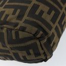 FENDI Zucca Canvas Clutch Bag Black Brown Auth SW1796-11
