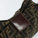 FENDI Zucca Canvas Clutch Bag Black Brown Auth SW1796-12
