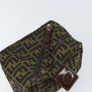 FENDI Zucca Canvas Clutch Bag Black Brown Auth SW1796-13