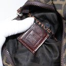 FENDI Zucca Canvas Clutch Bag Black Brown Auth SW1796-15