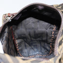 FENDI Zucca Canvas Clutch Bag Black Brown Auth SW1796-17