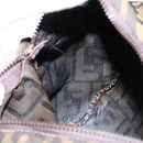 FENDI Zucca Canvas Clutch Bag Black Brown Auth SW1796-18