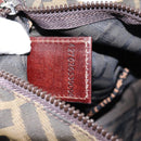 FENDI Zucca Canvas Clutch Bag Black Brown Auth SW1796-19