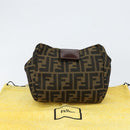 FENDI Zucca Canvas Clutch Bag Black Brown Auth SW1796-20