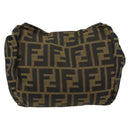 FENDI Zucca Canvas Clutch Bag Black Brown Auth SW1796-3