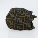 FENDI Zucca Canvas Clutch Bag Black Brown Auth SW1796-4