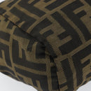 FENDI Zucca Canvas Clutch Bag Black Brown Auth SW1796-9