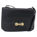 FENDI Shoulder Bag Leather Black Gold Auth SW1797-1