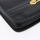 FENDI Shoulder Bag Leather Black Gold Auth SW1797-14