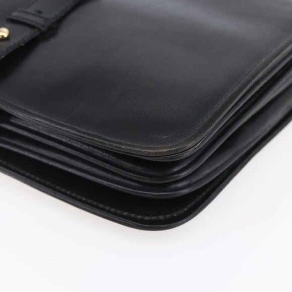 FENDI Shoulder Bag Leather Black Gold Auth SW1797