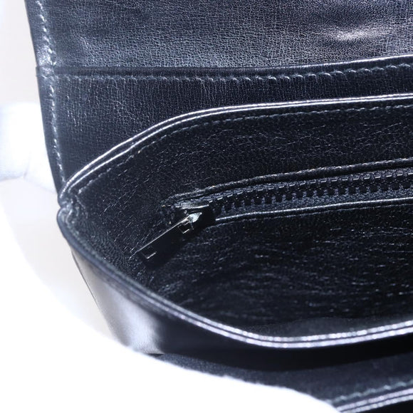 FENDI Shoulder Bag Leather Black Gold Auth SW1797