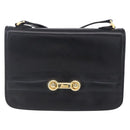 FENDI Shoulder Bag Leather Black Gold Auth SW1797-13