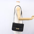 FENDI Shoulder Bag Leather Black Gold Auth SW1797-24