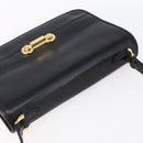FENDI Shoulder Bag Leather Black Gold Auth SW1797-6
