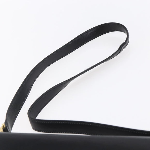 FENDI Shoulder Bag Leather Black Gold Auth SW1797