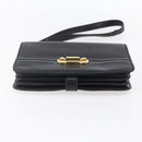 FENDI Shoulder Bag Leather Black Gold Auth SW1797-5