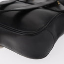 Salvatore Ferragamo Gancini Hand Bag Leather Black Gold Auth SW1799-13