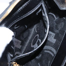 Salvatore Ferragamo Gancini Hand Bag Leather Black Gold Auth SW1799-21