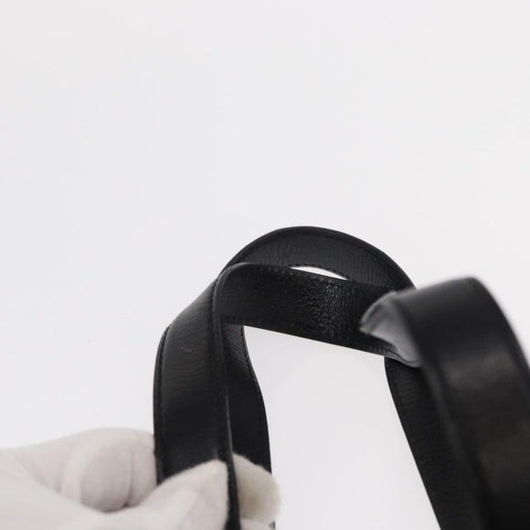 Salvatore Ferragamo Gancini Hand Bag Leather Black Gold Auth SW1799