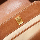 GUCCI Shoulder Bag Leather Brown Gold Auth SW1800-10