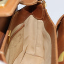 GUCCI Shoulder Bag Leather Brown Gold Auth SW1800-18