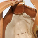 GUCCI Shoulder Bag Leather Brown Gold Auth SW1800-19