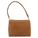 GUCCI Shoulder Bag Leather Brown Gold Auth SW1800-2