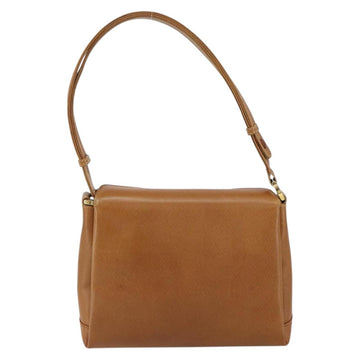 GUCCI Shoulder Bag Leather Brown Gold Auth SW1800 - 0