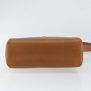 GUCCI Shoulder Bag Leather Brown Gold Auth SW1800-5