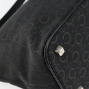 CELINE C Macadam Canvas Shoulder Bag Black Silver Auth SW1802-15