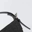 CELINE C Macadam Canvas Shoulder Bag Black Silver Auth SW1802-9