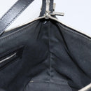 CELINE C Macadam Canvas Shoulder Bag Black Silver Auth SW1802-19