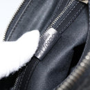 CELINE C Macadam Canvas Shoulder Bag Black Silver Auth SW1802-12