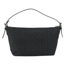 CELINE C Macadam Canvas Shoulder Bag Black Silver Auth SW1802-2