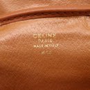 CELINE Macadam Canvas Vanity Pouch PVC Leather Brown Gold Auth SW1803-12
