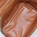 CELINE Macadam Canvas Vanity Pouch PVC Leather Brown Gold Auth SW1803-11