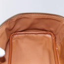 CELINE Macadam Canvas Vanity Pouch PVC Leather Brown Gold Auth SW1803-19