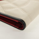 CELINE Bifold Wallet Leather White Auth SW1804AV-15