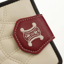 CELINE Bifold Wallet Leather White Auth SW1804AV-17