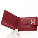 CELINE Bifold Wallet Leather White Auth SW1804AV-8