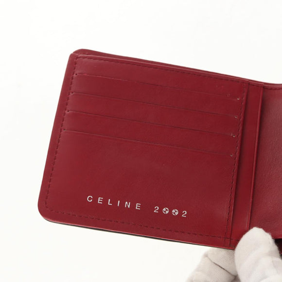 CELINE Bifold Wallet Leather White Auth SW1804AV