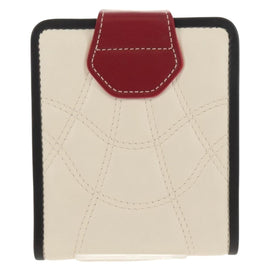 CELINE Bifold Wallet Leather White Auth SW1804AV - 0