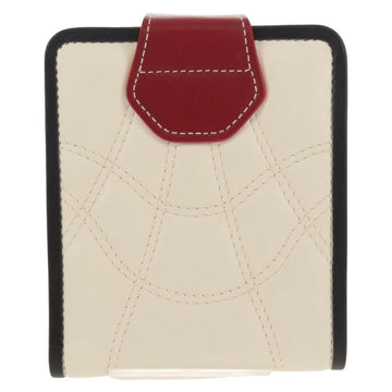 CELINE Bifold Wallet Leather White Auth SW1804AV - 0