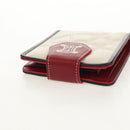 CELINE Bifold Wallet Leather White Auth SW1804AV-5