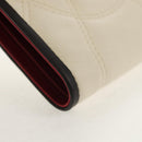 CELINE Bifold Wallet Leather White Auth SW1804AV-7