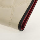 CELINE Bifold Wallet Leather White Auth SW1804AV-14