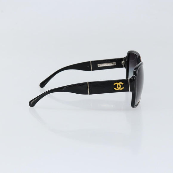 CHANEL Sunglasses plastic Black CC Auth SW1805