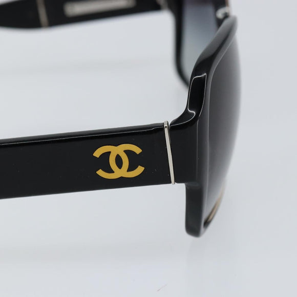 CHANEL Sunglasses plastic Black CC Auth SW1805